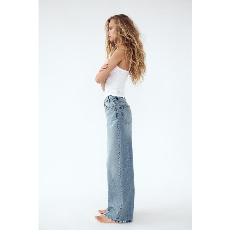 New Women's Vintage Straight Leg Jeans, Diagonal Button Detail High Waist Casual Denim Pants for Daily Wear
