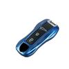 Custodia Cover Guscio in Plastica ABS Lusso Blu Zaffiro per Chiave Auto Porsche Boxster Cayman Panamera Cayenne Macan 718/911 Taycan