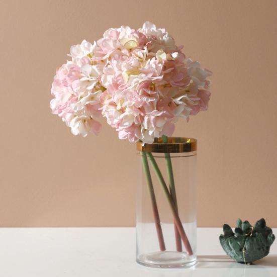 Real Touch Hydrangea Artificial Flowers Full Faux Hydrangea Flower with Stem Lifelike Large Fake Silk Flowers for Home Party Floral Arrangements