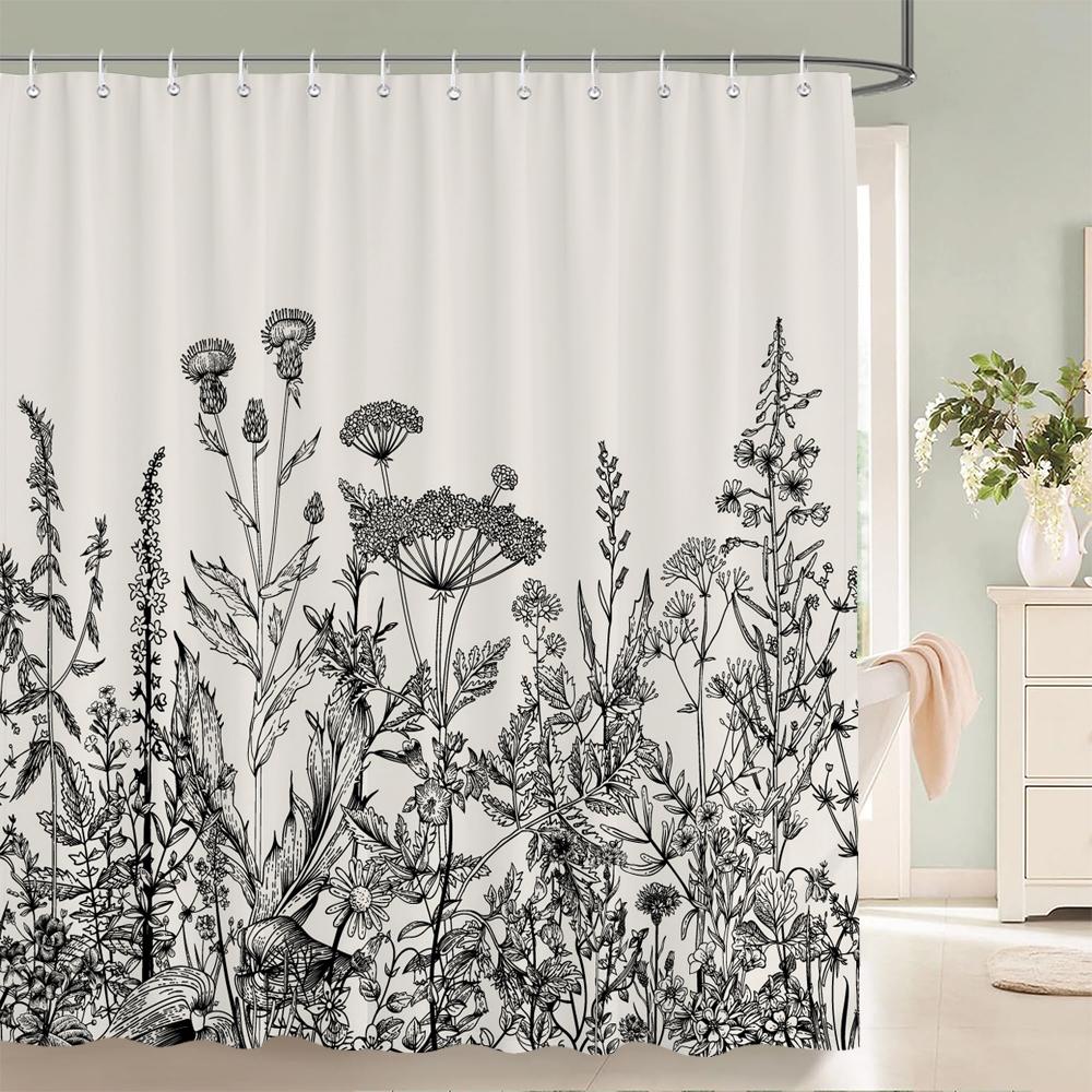 Wasserdichte Stoff-Duschvorhänge Baumblätter Weißbirke Badezimmer Groß 240X180 3D-Druck Dekoration Duschvorhang Badewannenvorhang