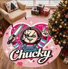 Bride of Chucky Pattern Round Rug, Indoor/Outdoor Mat, for Picnic, Gameroom, Bedroom, Office, Living Room, Home Decor Carpet, Birthday Gift