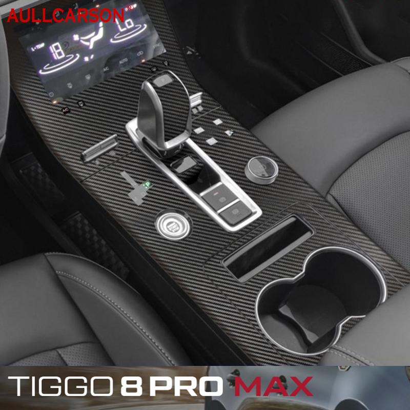 

Для Chery Tiggo 8 Pro Max 2022 2023 Автомобильная консоль Панель коробки передач Наклейки Полосы Пленка из углеродного волокна Гарнир Салон