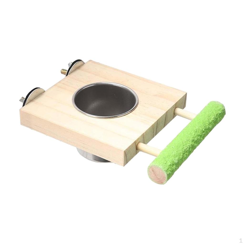 Bird Feeder Bowl Perch Cup for Cockatiel Chinchilla Small Animal Macaw Conures