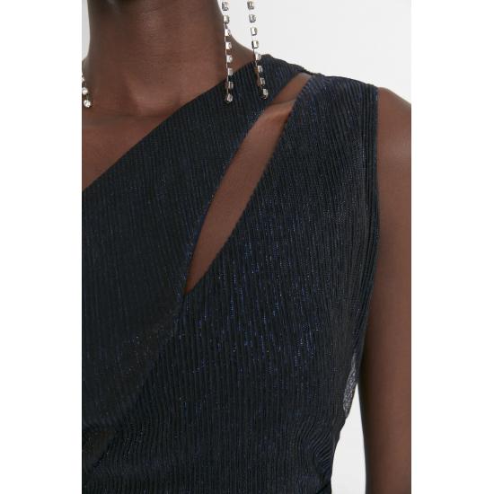 Tailliertes, gefüttertes, glitzerndes, elegantes Abendkleid