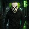 Theatrical Horror Mask Halloween Short Hair Clown Mask, Scary Joker Full Face Creepy Cosplay for Masquerade Party Costume Props