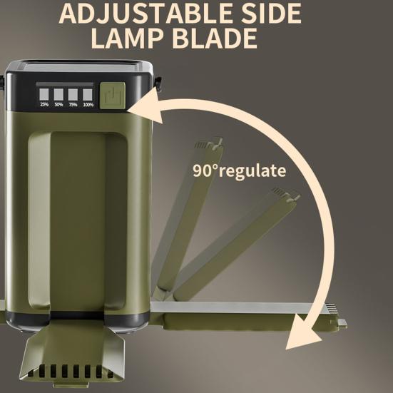 Multi-function Folding Outdoor Camping Light Power Bank USB Rechargeable Solar Lantern Super Bright Hiking Tent Hanging Lamp Emergency Flashlight
