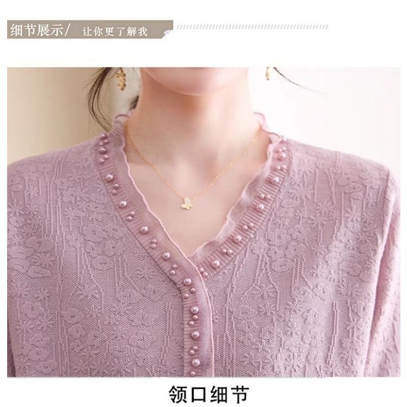 Loose Ice Silk Knitted T-shirt for Women Summer Design Stylish New Thin Style Short Sleeve Top
