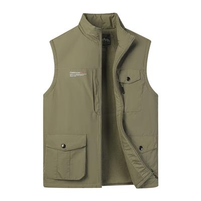 Gilet chaud d'automne et d'hiver pour hommes, multipoches, pour la pêche, l'extérieur, imperméable et coupe-vent, gilet de silhouette multifonctionnel