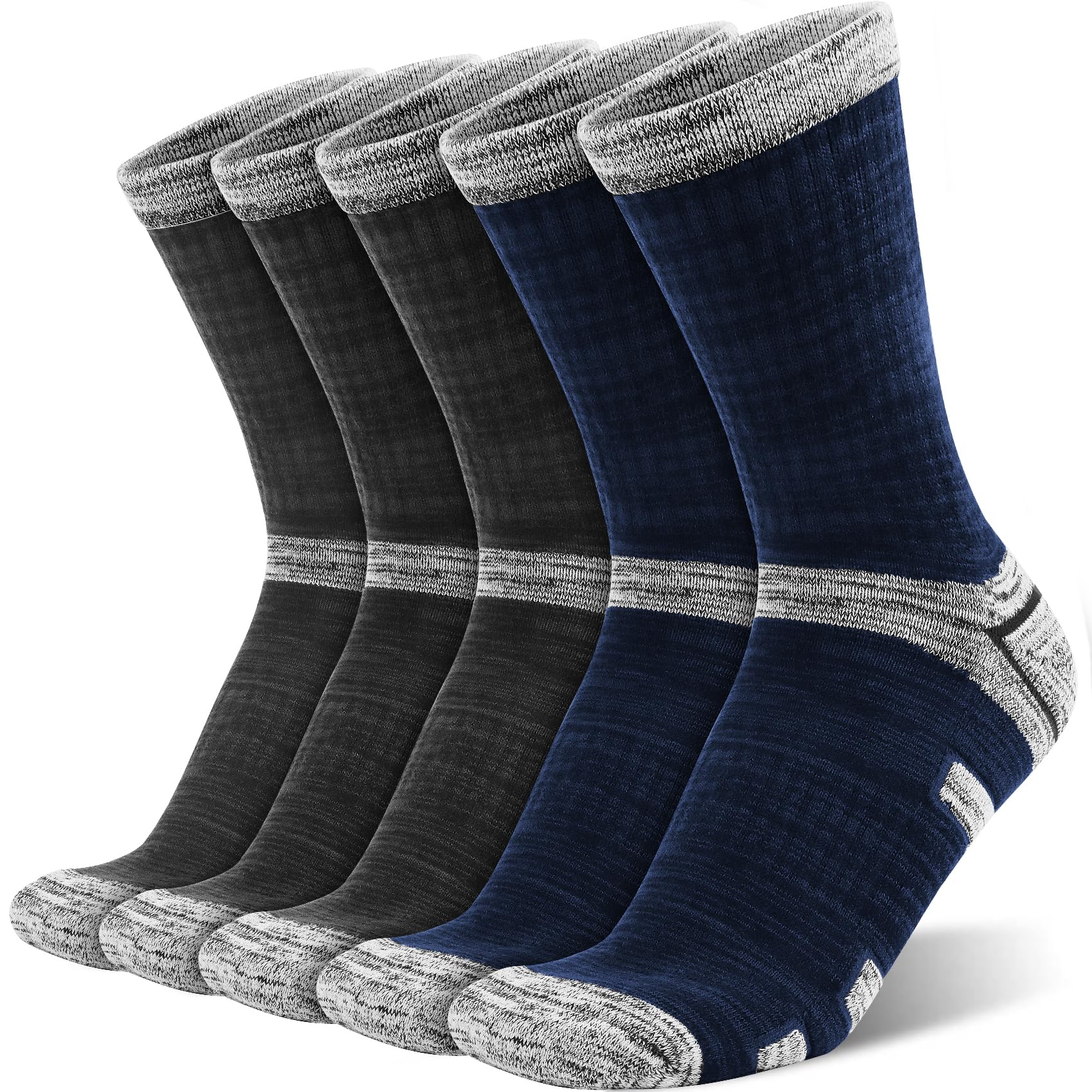 

HASOME Thick for and Outdoor Stays in Prevents Foot Prevents and Warms the Perfect for Everyday and Includes 2 Pairs of Navy Blue and 3 Pairs of Dark