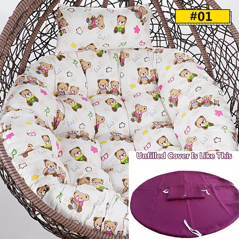 Hanging Swing S/L Unfilled or Filled Egg Basket Seat Chair Cushion Cover (NO Chair)Papasan Round Detachable Pillow Home Patio