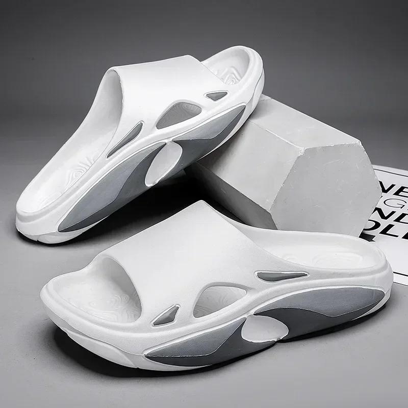 Fashion Men Massage Slippers Slides Indoor Outdoor Sandals Beach Casual Shoes Comfortable Sole Men's Slippers Big Size 2025