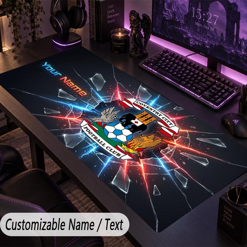 Large Mouse PadCoventry City Custom Name Text Personalized Desk Mat Non Slip Gaming Pad