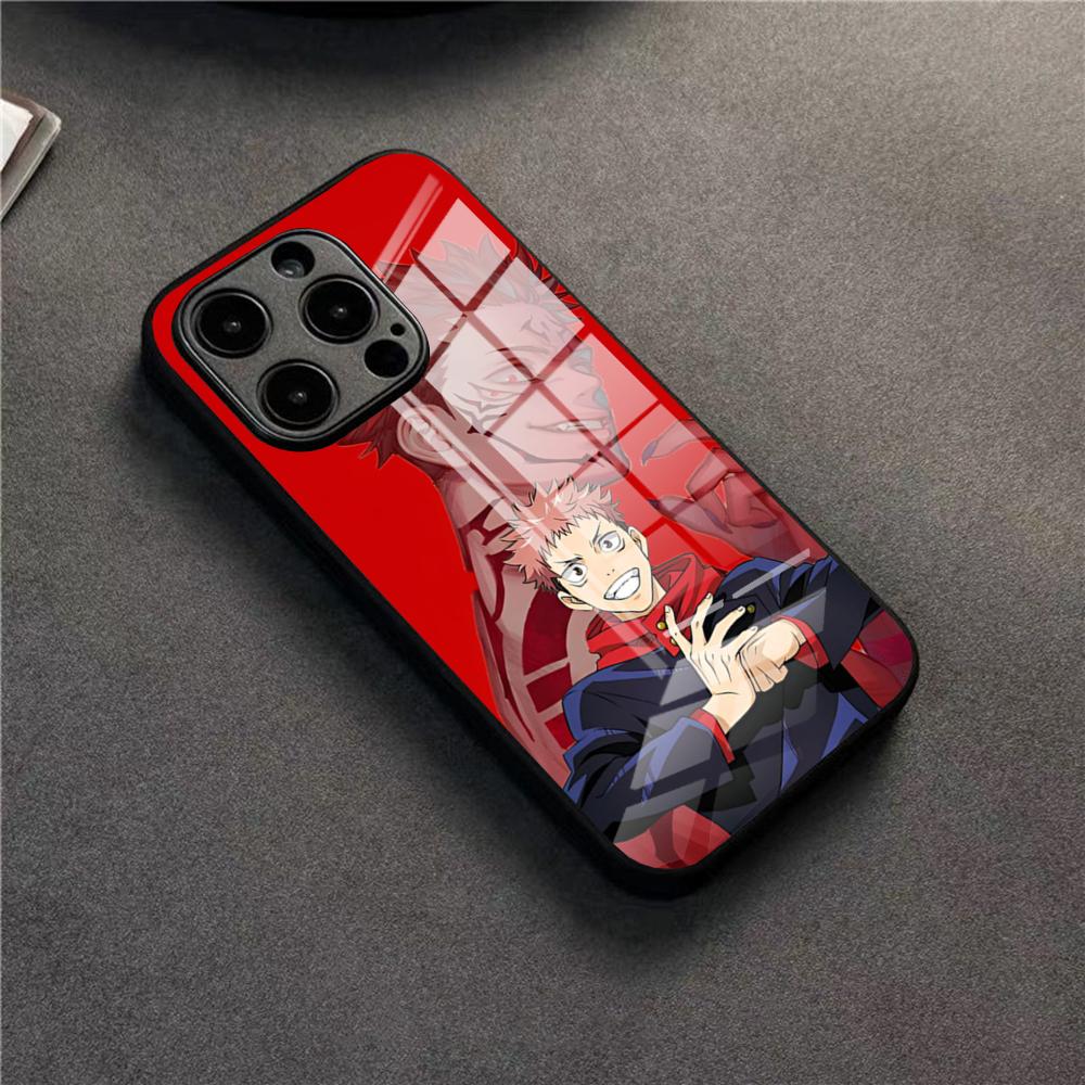 

Jujutsu Kaisen Anime Phone Case For 17 Pro Max IPhone 16 Pro 14 12 11 13 Mini X XR XS 15 Plus SE Glass Cover iPhone11Pro