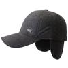 Men'S Thermal Ear Protection Cap Middle-Aged And Elderly Cotton Hat Dad Hat Cold-Proof Cap Outdoor Piled Thick Baseball Cap