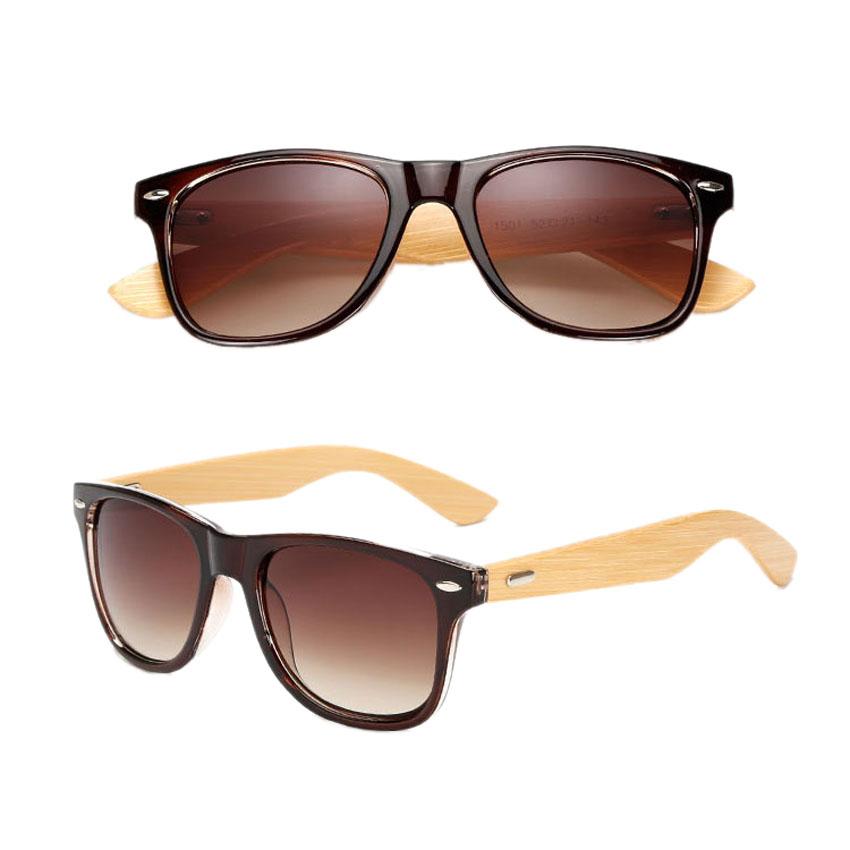 FOENIXSONG Vintage Sunglasses Women Men Bamboo Wood Arm Retro Fashion Sun Glasses Eyewear