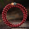 Genuine Natural Cinnabar Multi-Turn Stackable Couple's Bracelet for Men and Women