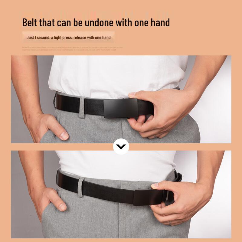 Nu Dang Jia Men's First-Layer Cowhide Automatic Buckle Belt