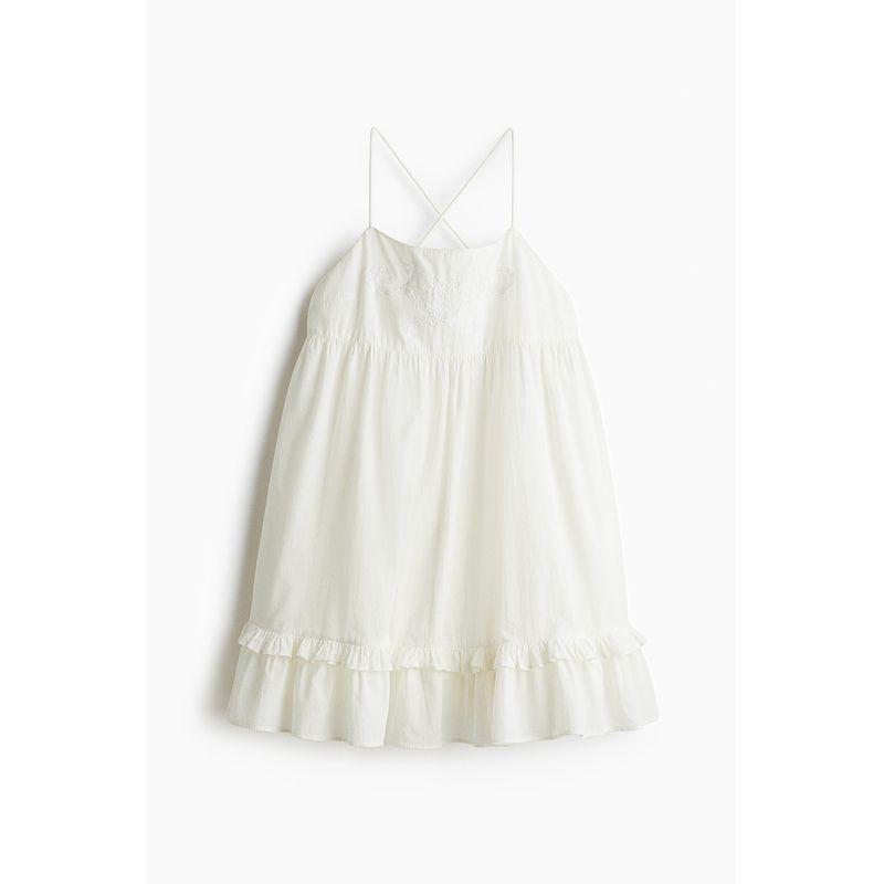 

HM Women s Clothing Dress Fall 2025 New Arrival Fashion Cotton Suspender Skirt 1284878 White 155/80