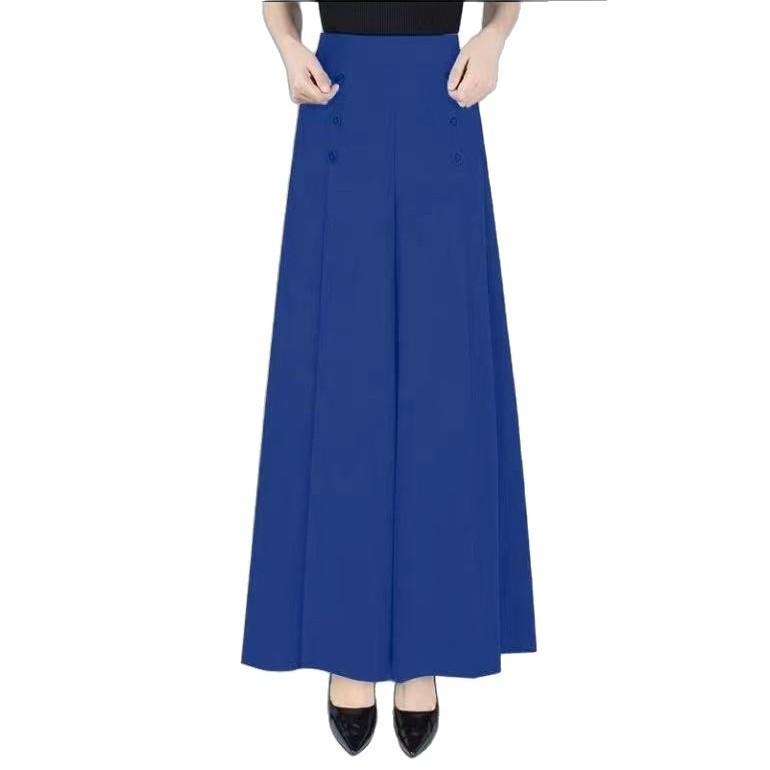 Culottes Casuales de Pierna Ancha de Nueve Puntos de Cintura Alta Adelgazantes para Mujer de Primavera y Verano