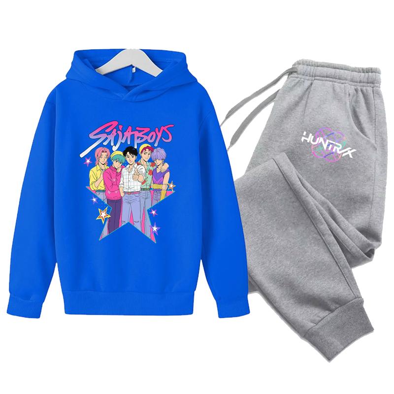 Y2K Hoodies+Hosen Sportsets KPop Dämonenjäger Koreanischer Stil Kinder Kapuzenanzug KPop Dämonenjäger Bedruckte Kinderbekleidung