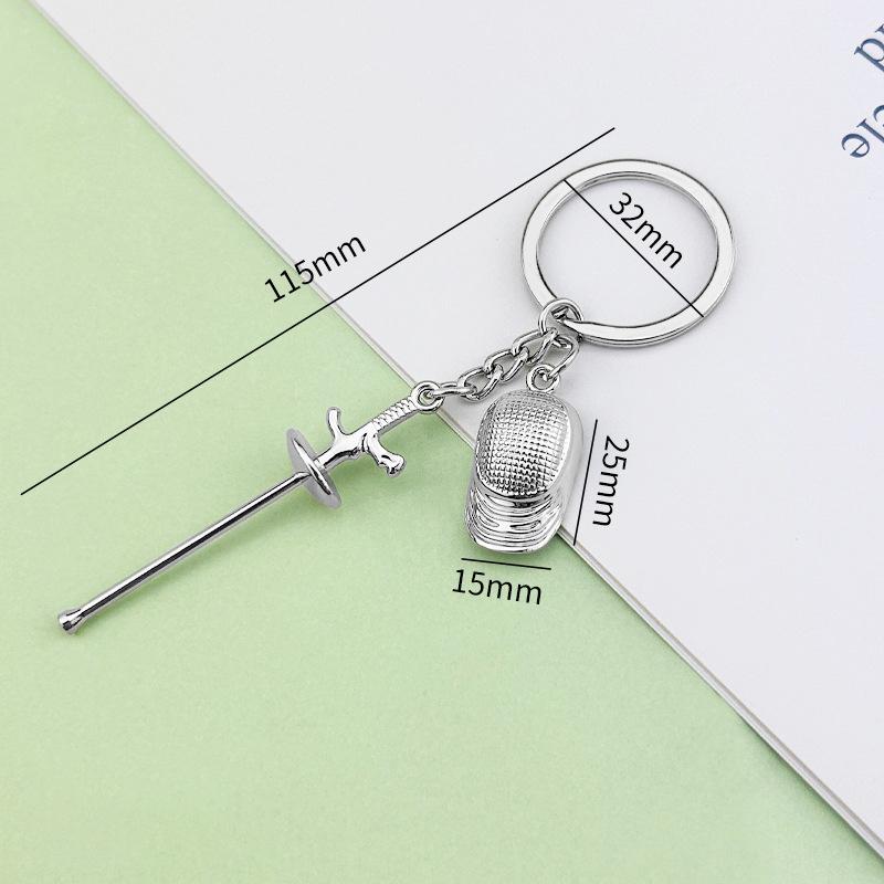 

Creative Fencing Sports Keychain Retro Fencing Art Keychain Pendant For Men Women Backpack Decoration Sports Lovers Gift