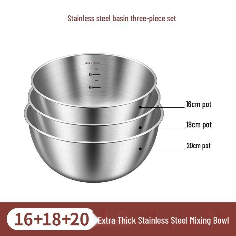 HANDUNYOU Набор мисок из пищевой нержавеющей стали 304