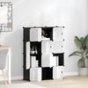 Vidaxl Cube Shelf with 12 Compartments and Doors, Black, Pp
