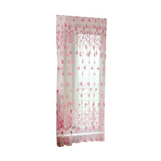 

1 шт., полиэстер, полупрозрачная оконная занавеска, тюль, драпировка, домашний декор розовый