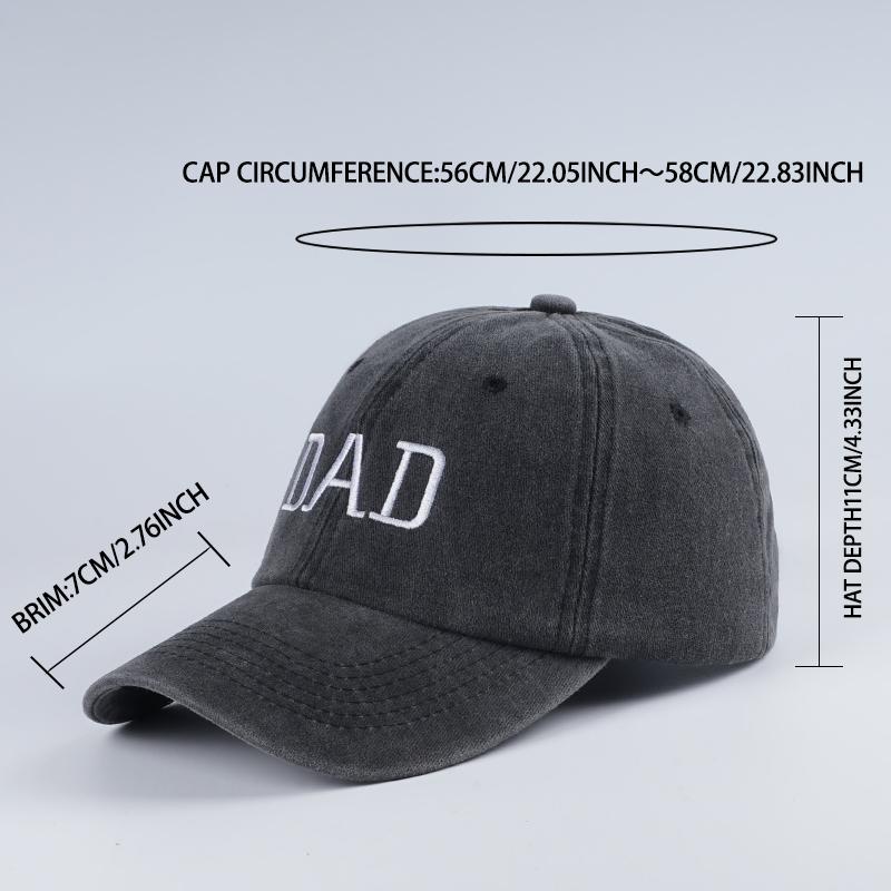 Mlfo “Dad” Embroidered Washed Baseball Cap Soft, Comfortable, Breathable Casual Family Outings Father'S Day Gift Dad Gift
