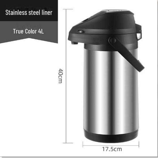 Compact Stainless Steel Press Type Thermos with Integrated Air Pressure