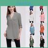 Stylish Chiffon Blouses For Women Loose Fit V-neck Shirts With Long Sleeves Perfect For Office And Casual Wear In Spring
