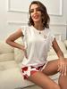 Women's Milk Silk Summer Pajama Set with Vest and Fly Sleeve Shorts