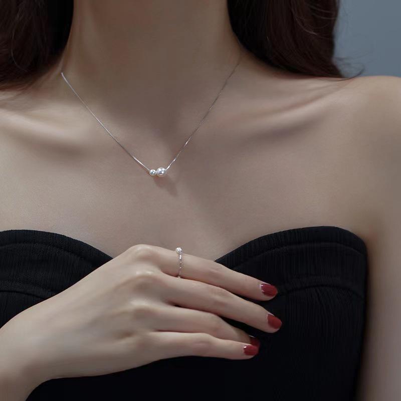 2024 French Pearl Necklace: Women’s Light Luxury Cool Style Collarbone Chain золотой