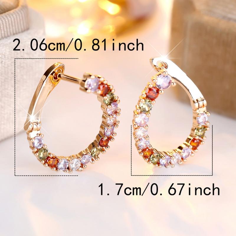 Unique Colorful Geometric Zircon Pendant Earrings for Women Girls Party Wear Earrings… More