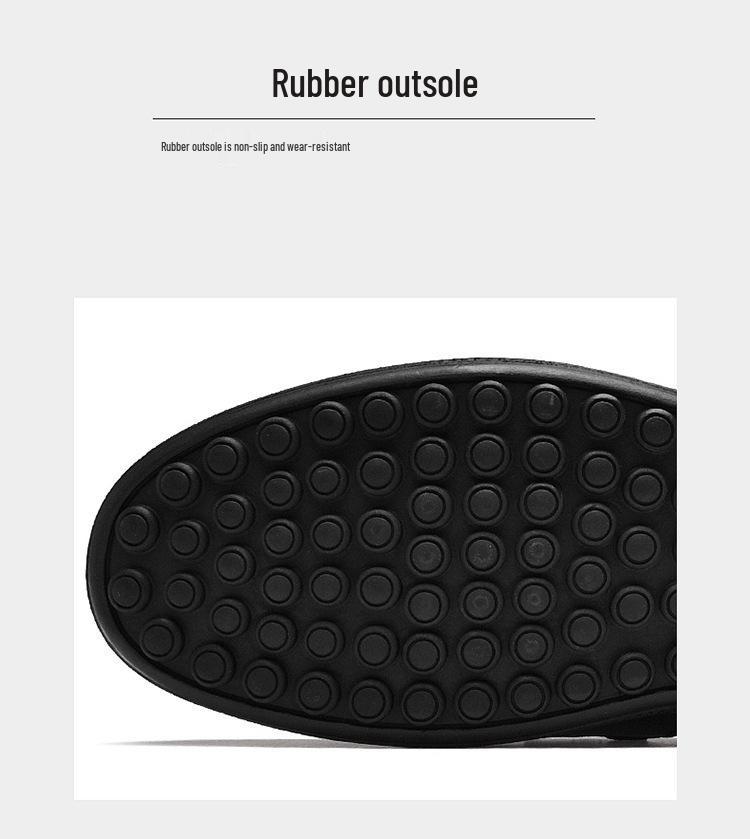 Men's Large Size Leather Slip-On Driving Shoes, Soft Sole, Sizes 45-46.