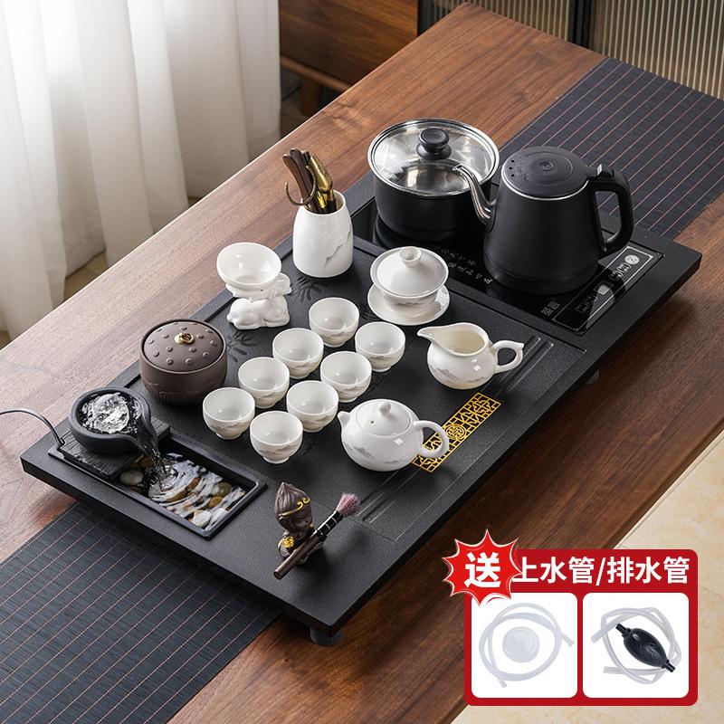 new automatic tea set ceramic household integrated flowing water tea tray kung fu imitation Wujinshi tea table