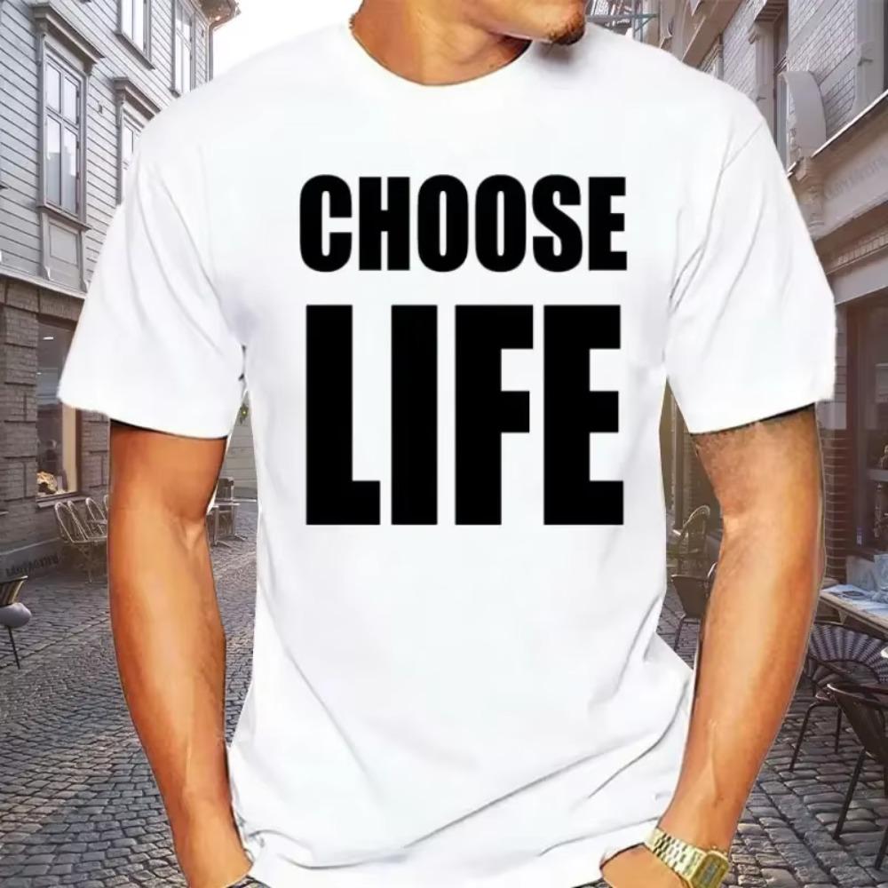 Man Choose Life Retro 80`s Party Fancy Dress Wham Unisex Ladies Cotton T-Shirt Woman Cheap Tee Cheap Wholesale Tees