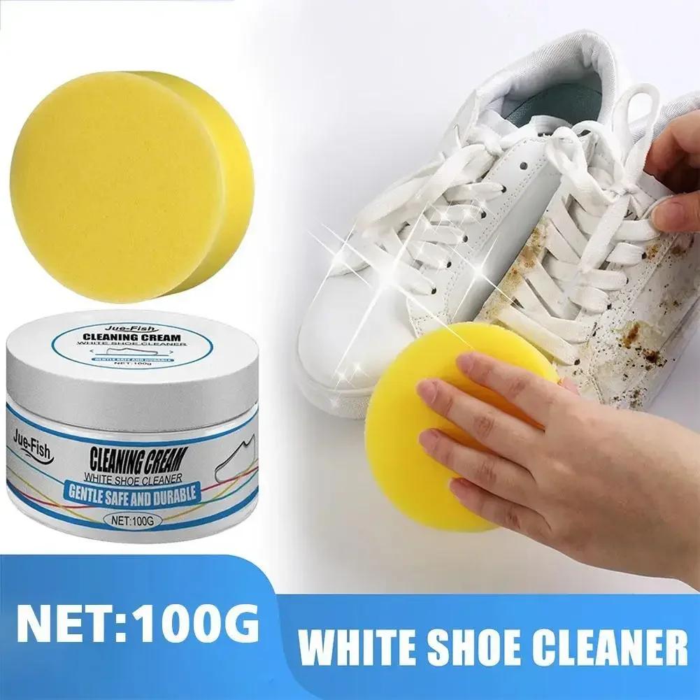 Practical White Shoe Cleaning Cream with Wipe Sponge Stains Remover Deep Cleansing Multi-Functional Cleaning Cream