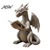 Decorative Book Holder Reading Dragon Figurine with Glasses, Statue, 3D Printed Fantasy Bookshelf Ornament Decor, Whimsical Desktop Ornament, Gift for