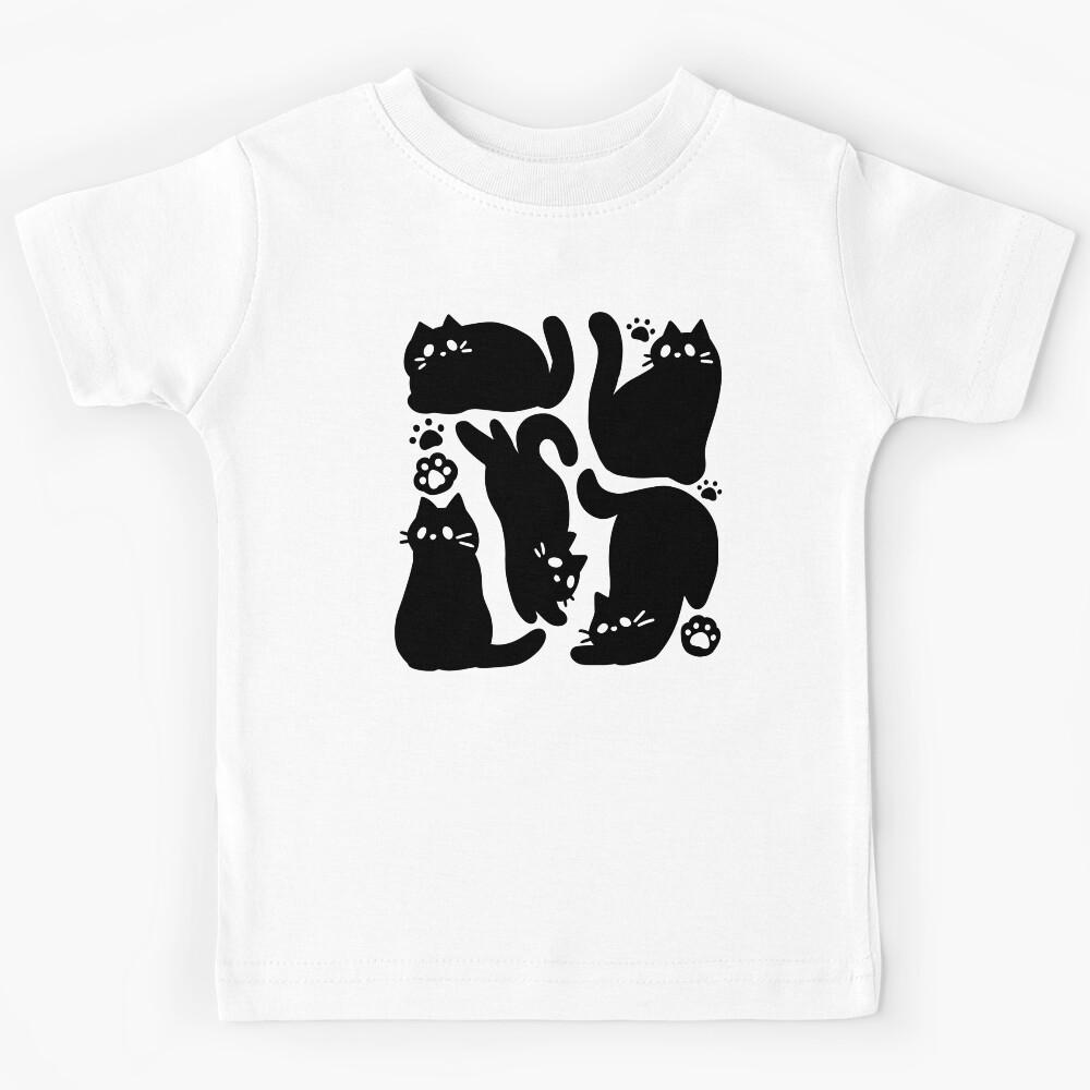 Black Cat Silhouettes - Cute Feline Design Kids T-Shirt 130