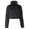 Fashion Women Solid Stand-up Collar Cardigan Down Jacket Outerwear Padded Coat