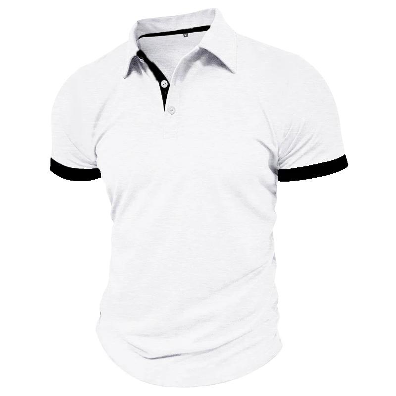 Summer Men's Short Sleeve Polo Shirt Lapel Oversize Solid Color T Shirts Breathable Streetwear Sport Activities Shirts Man