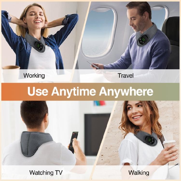 Portable Cervical Massagers Electric Heating Vibrations Mode 5Heat Option Rechargeable Battery For Shoulder Neck