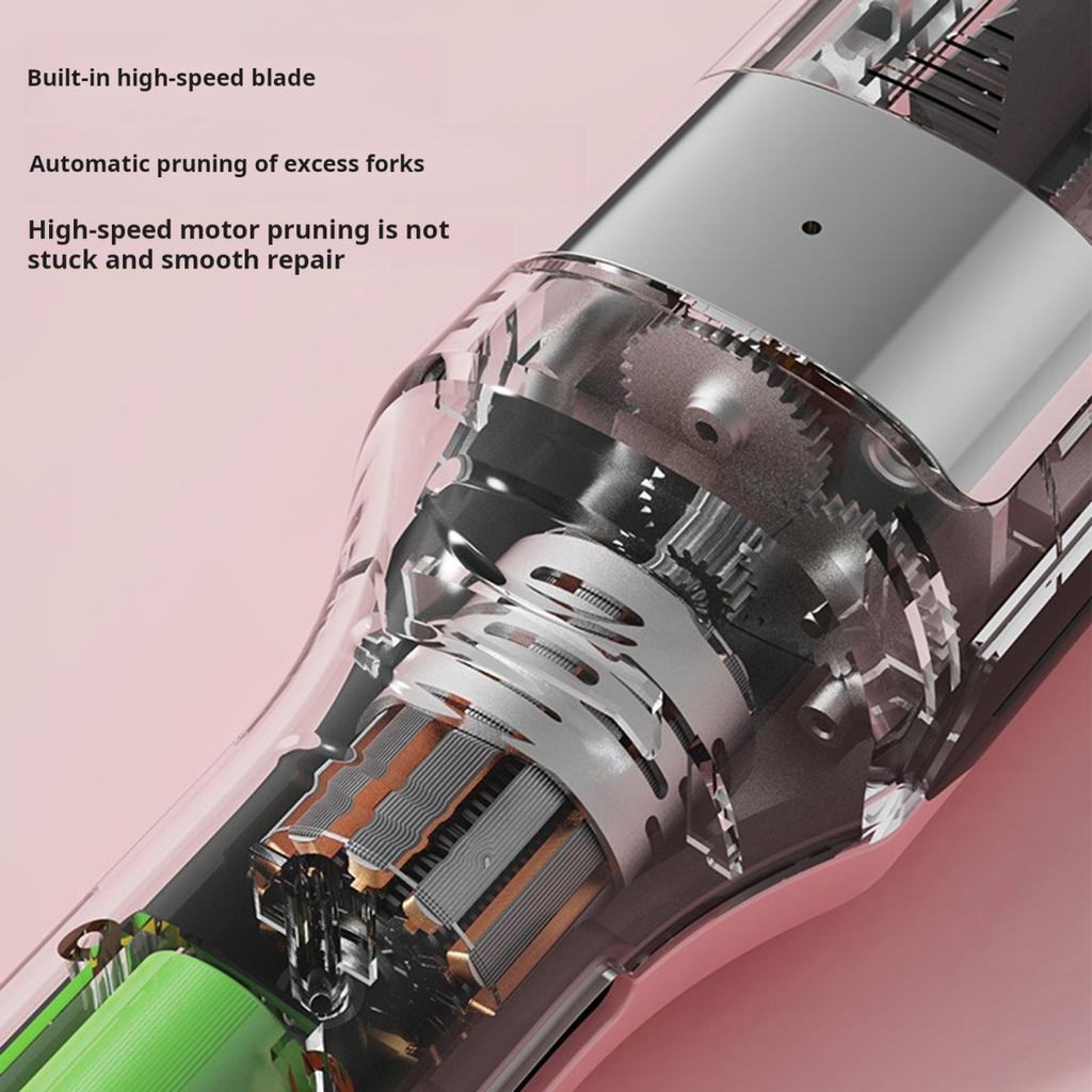 2-In-1 Hair Ends Trimmer Type-C Rechargeable Cordless Handheld Split Hair Remover Portable Multi-function Women Dry Damaged Hair Removal Device