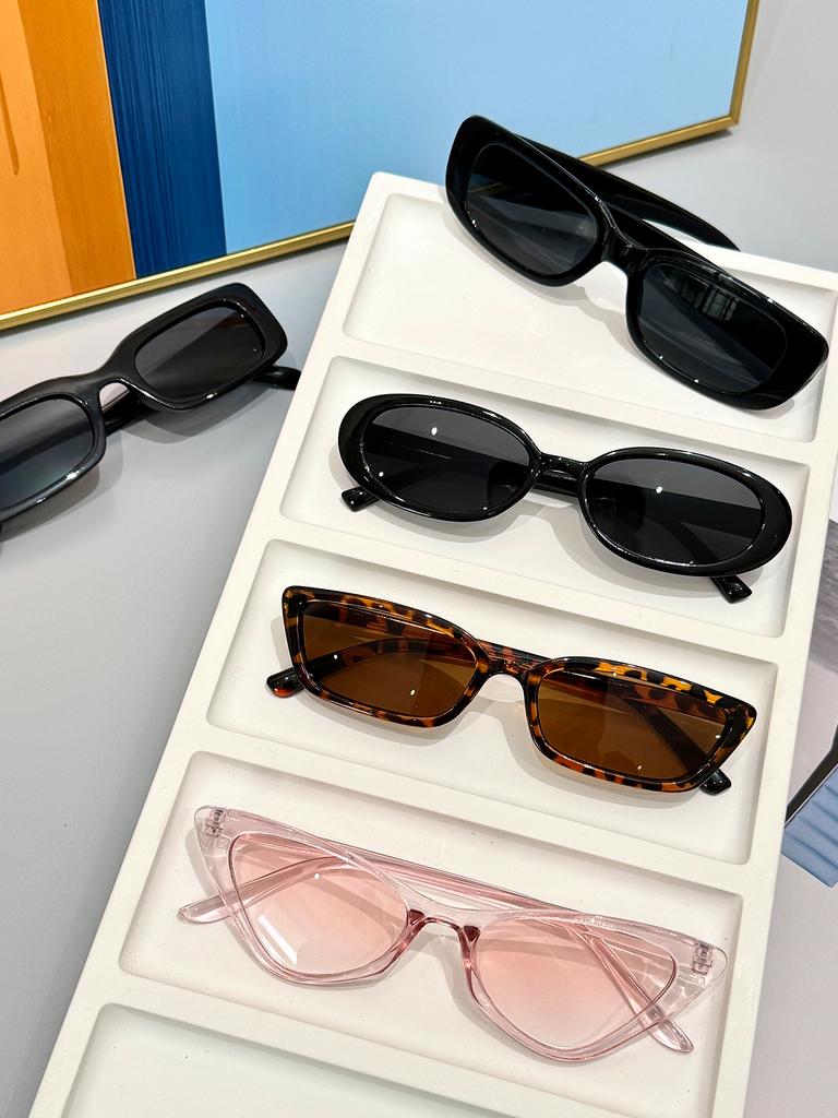 5Pcs Classic Mixed Popular Frame Glasses Set Multi-Color Combination Glasses Simple Fashion Trendy Basic Decorative Glasses