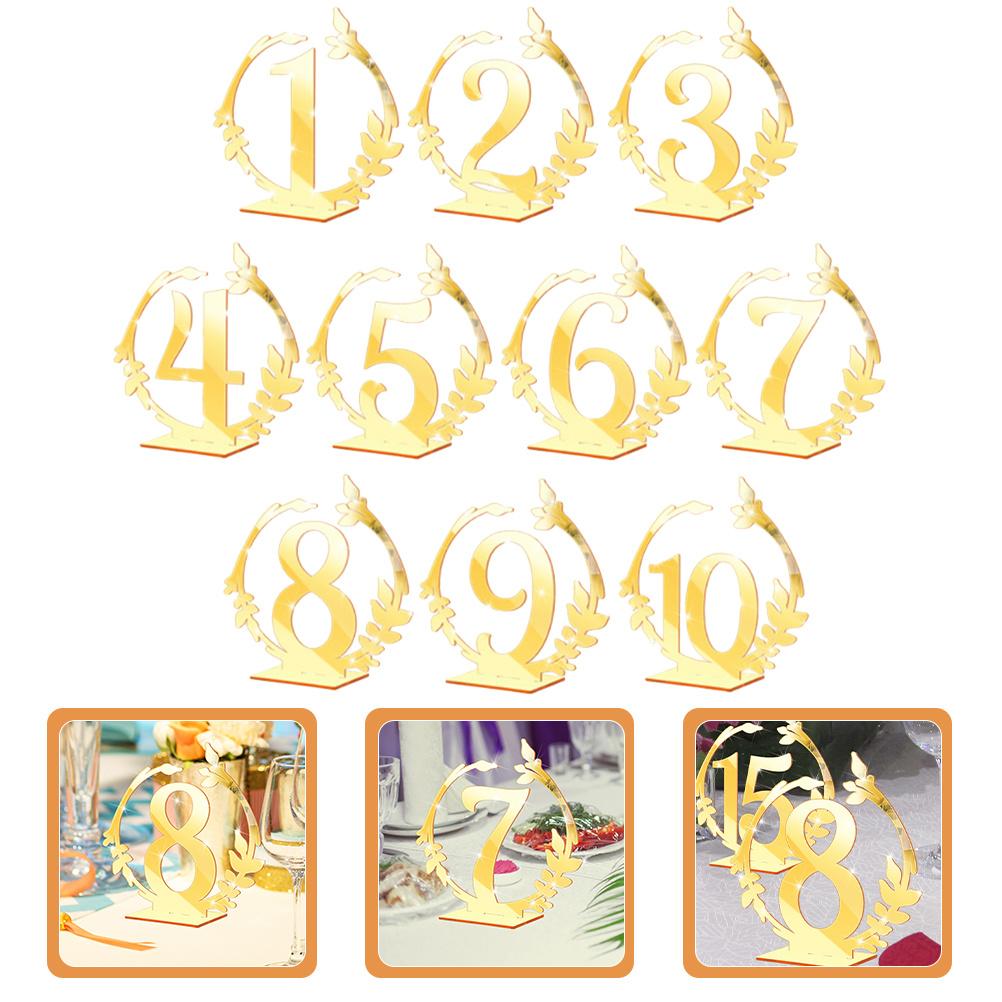 10 Stück Hochzeits-Tischnummernschilder Premium Tischkartenhalter für Hochzeitsempfangsparty Restaurantveranstaltungen
