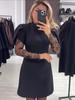 2025 Chic Lace Patchwork Solid Color Dress - European & American Style