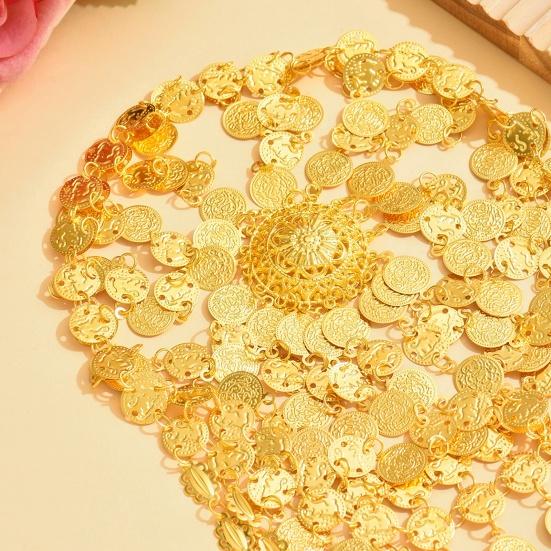 Metal Hair Accessory Retro Coin Tassel Design Headgear Retro Court Style Exaggerated Multi-Layered Golden Headpiece