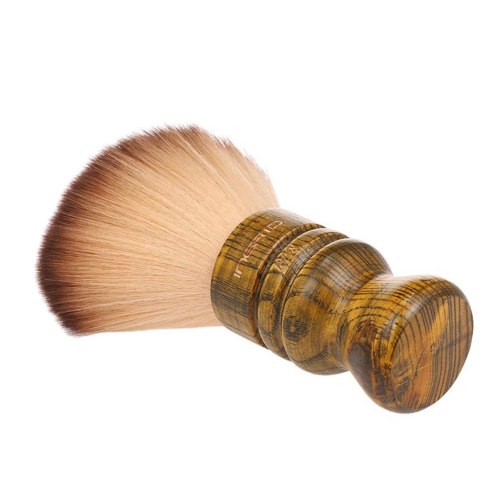 Wooden Handle Neck Duster Brush Nylon Hair Professional Neck Brush Haircut Shaving