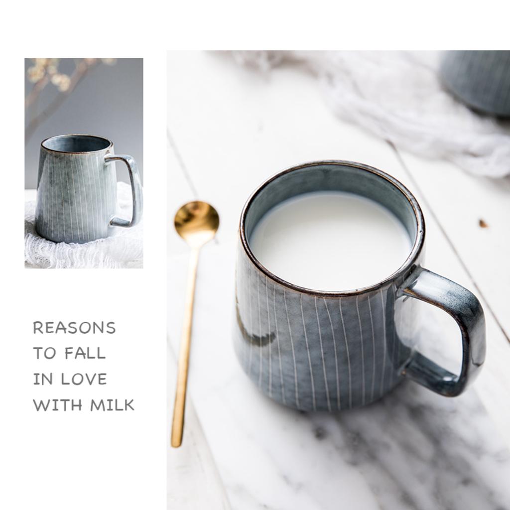 New Creative and Elegant Unique Retro European Ceramic Mug with Spoon - Ideal Office Drinkware with 650ml Capacity - Perfect Gif